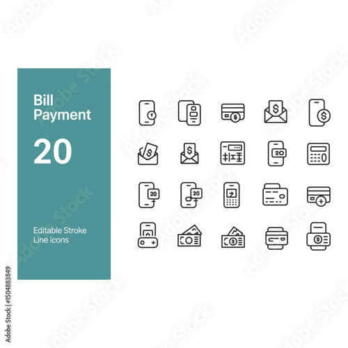 Streamline your finances with intuitive bill payment icons for seamless transaction management