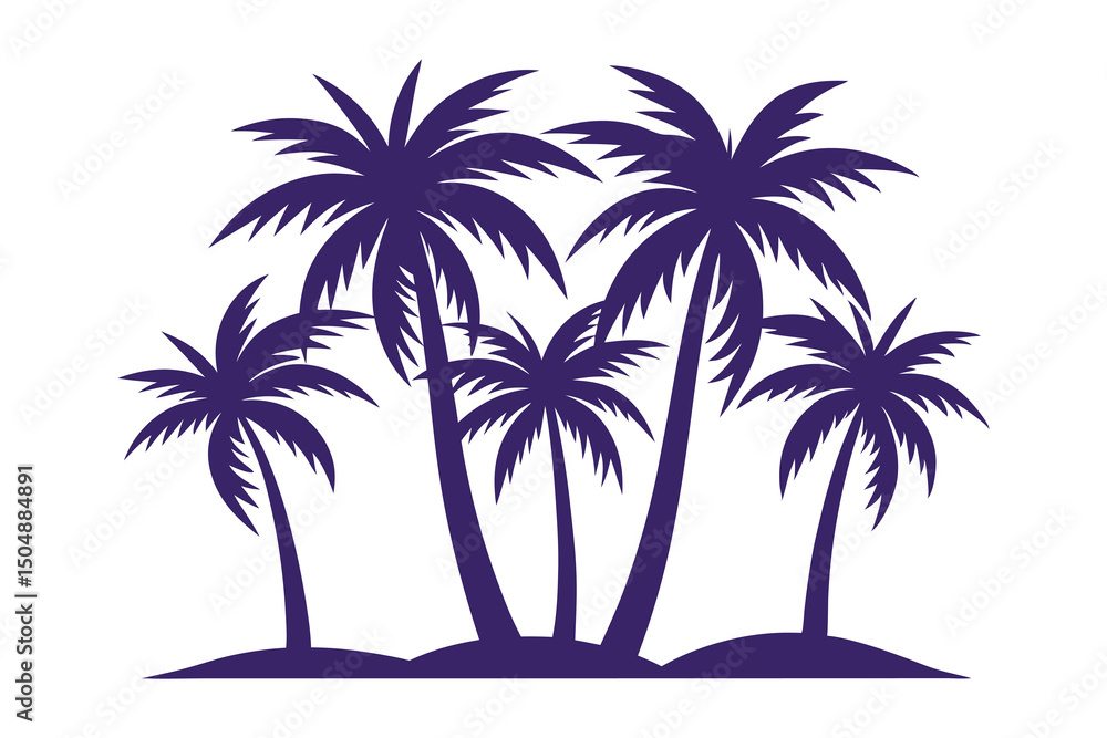 Obraz premium Jungle Island with Palm Trees Vector Design