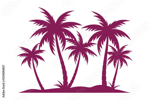Minimal Palm Island Silhouette Art