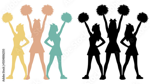 Cheerleader Silhouette Illustration.