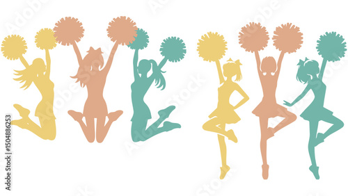 Cheerleader Silhouette Illustration.