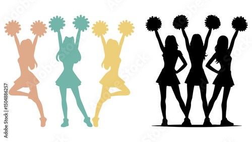 Cheerleader Silhouette Illustration.
