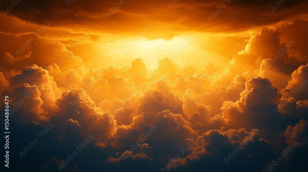 Fototapeta premium Golden Heavenly Cloudscape