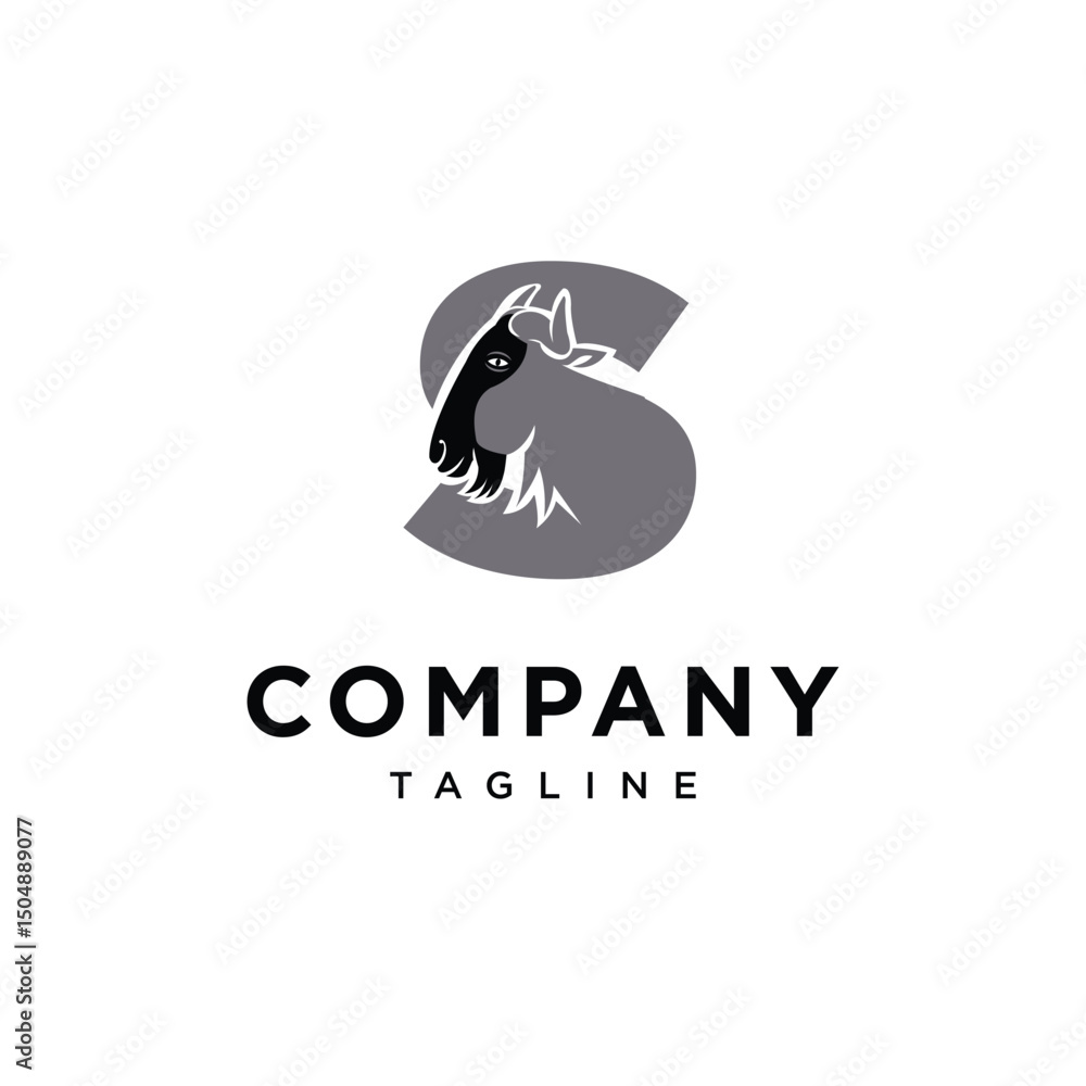 Obraz premium Letter S Wildebeest Logo Icon Vector