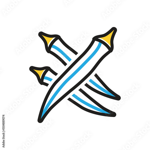 Multi color icon for lady finger