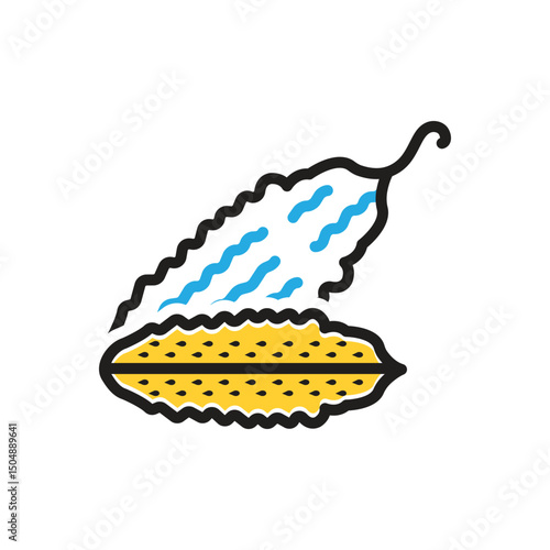 Multi color icon for bitter gourd