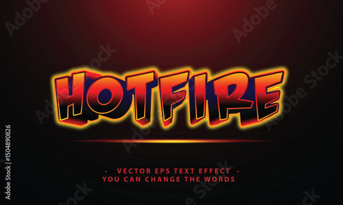 hot fire text effect illustration