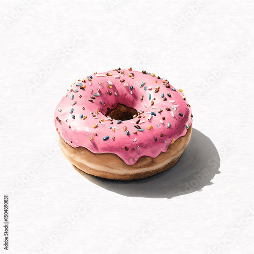 donut with sprinkles on white