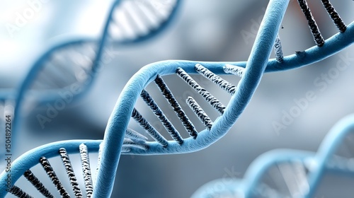 Close-up view of genetic DNA structures for biotechnology research