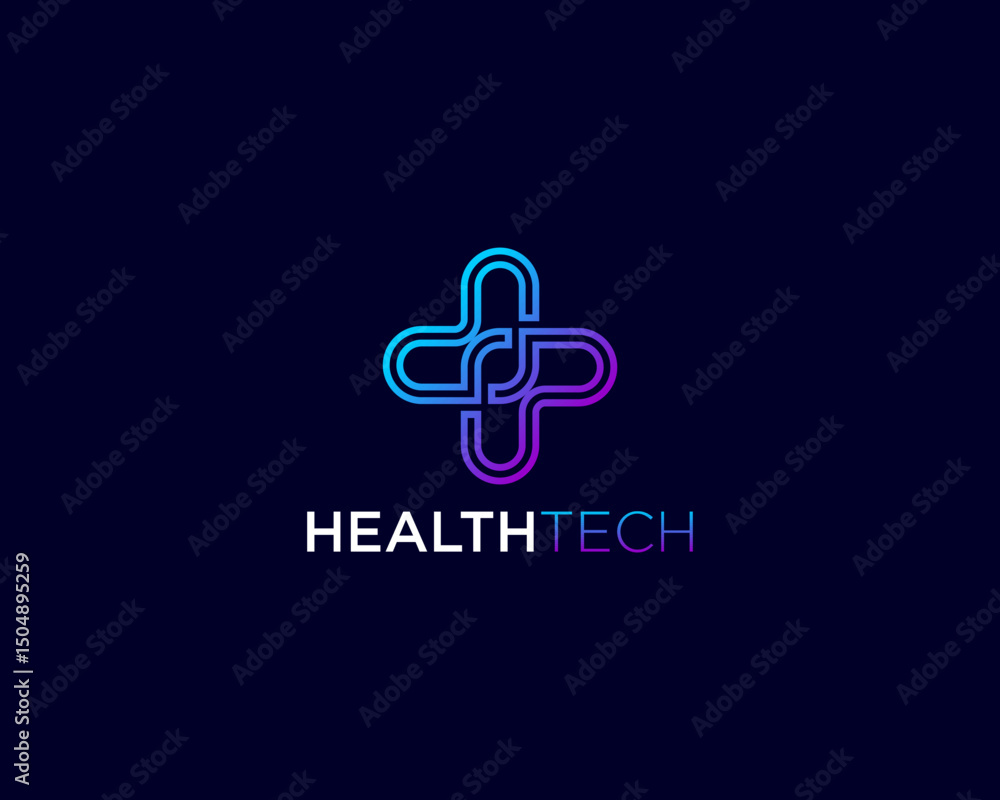 Obraz premium Health tech logo