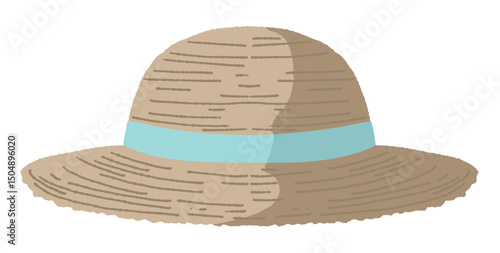 シンプルな麦わら帽子のイラスト