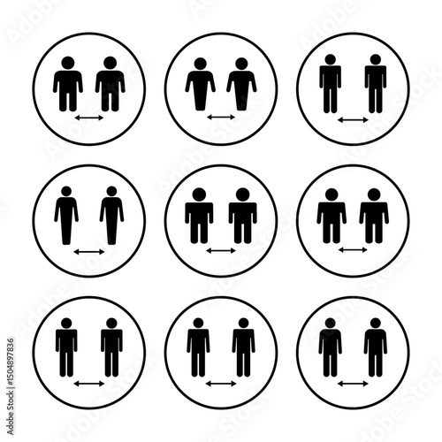 Social distance icon vector. social distancing icon. self quarantine sign