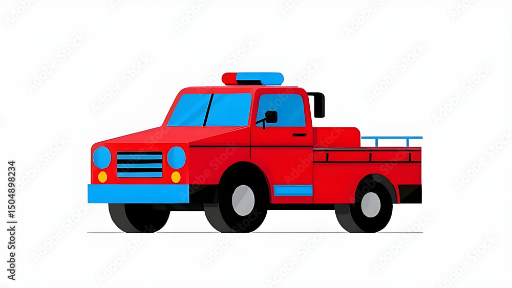 Fototapeta premium Fire truck with white background