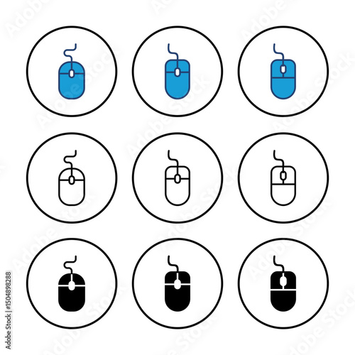 Mouse icon vector. click icon vector. pointer icon vector.
