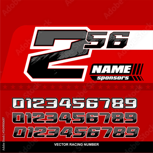 Brush elegant racing number set bundels for motorsport