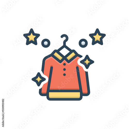 Color illustration icon for dry cleaning