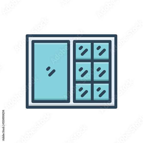 Color illustration icon for window