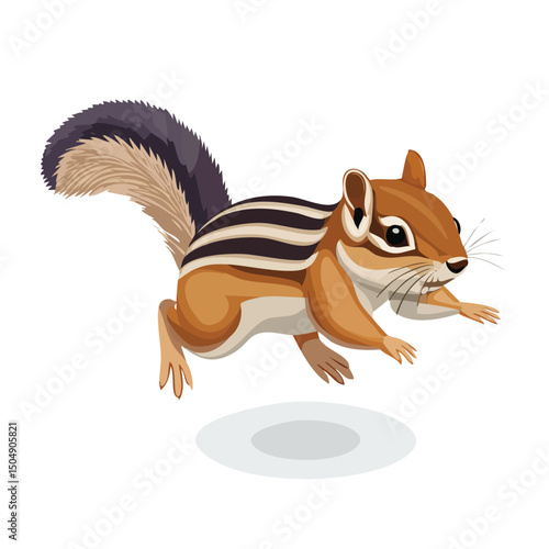 Chipmunk jump Adobe Illustrator Artworkisometric vector illustration with clean geometry and modern design