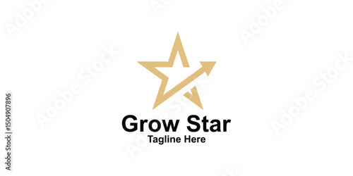 logo design arrow and star,grow,growth,finance,success,design creative and elegant.