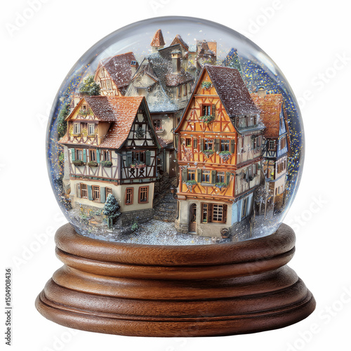 Enchanting Snow Globe Miniature Bavarian Village