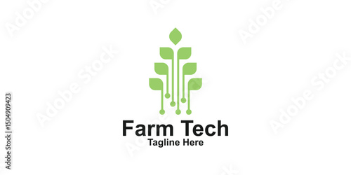 logo design farm and tech,modern,future,design creative and elegant.
