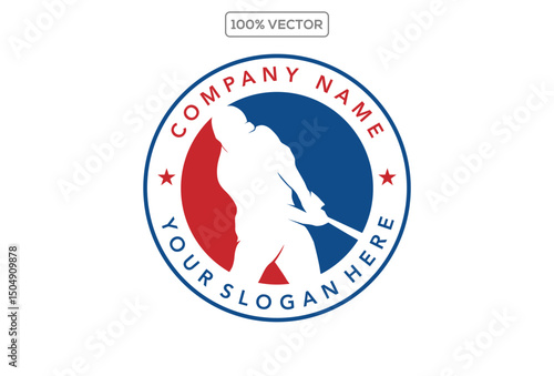 Baseball player vector silhouette. Baseball player logo design. Sport club logo design