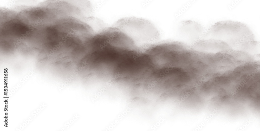 Obraz premium Brown clouds. Clouds with transparent background of brown color. Bottomless clouds. Clouds PNG. Cloud frames loose clouds and backgrounds with cloud textures with transparencies.