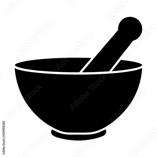 Mortar and pestle silhouette vector illustration