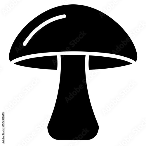 Simple mushroom black silhouette illustration