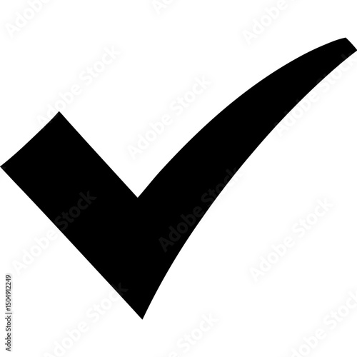 Check mark black silhouette vector illustration
