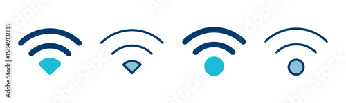 WIFI Icon vector isolated on white background. signal vector icon. Wireless and wifi icon or sign for remote internet access