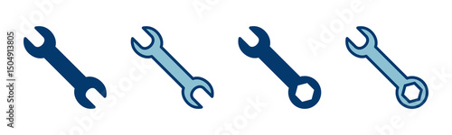 wrench icon vector isolated on white background. Wrench vector icon. Spanner symbol