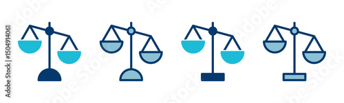 Scales icon vector isolated on white background . Law scale icon. Justice sign