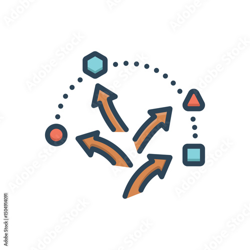 Color illustration icon for decision making