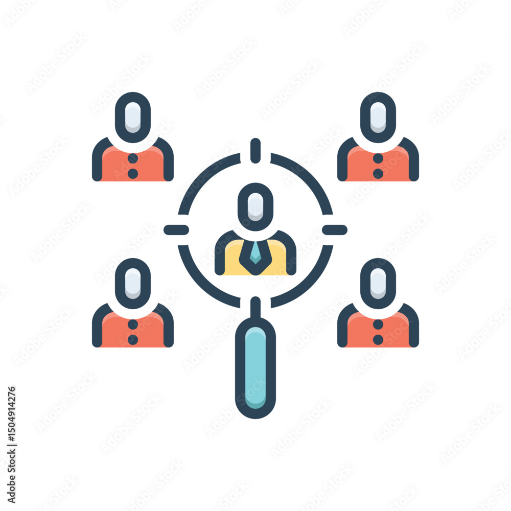 Fototapeta premium Color illustration icon for hiring