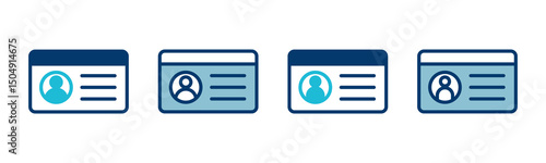 License icon vector isolated on white background. Identity icon. Id card