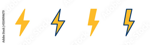 Lightning icon vector isolated on white background. Bolt icon vector. Energy and thunder electric icon