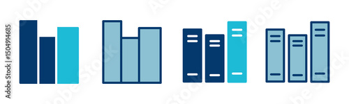 Library icon vector isolated on white background. Book icon vector