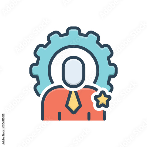 Color illustration icon for skill