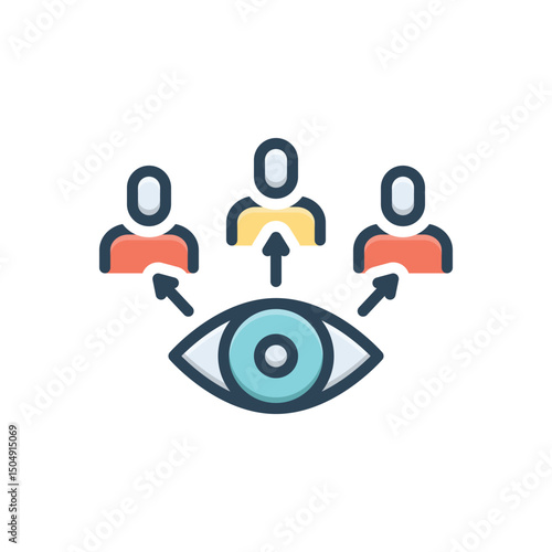 Color illustration icon for supervision