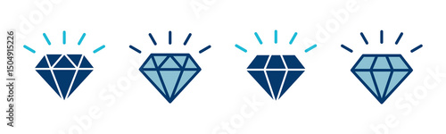 Diamond icon vector isolated on white background. Diamond vector icon. Gemstone symbol