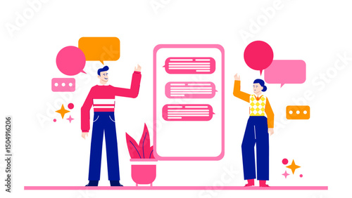 Crowdsourced business ideas and community voting. Suitable for communication, technology, social media, and virtual meetings concepts.