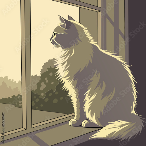 vector art of cat