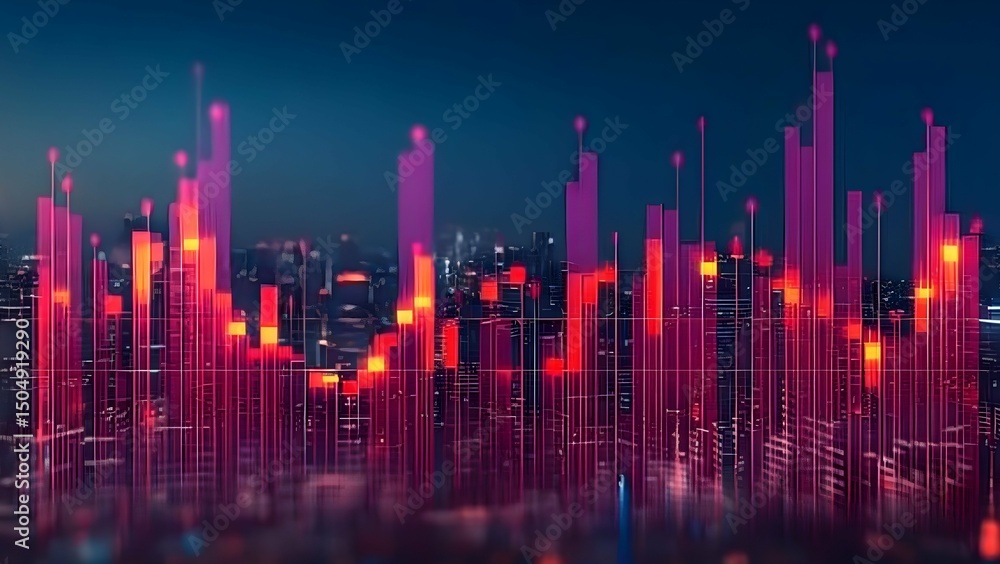 custom made wallpaper toronto digitalAbstract Futuristic Cityscape At Night With Vibrant Colors