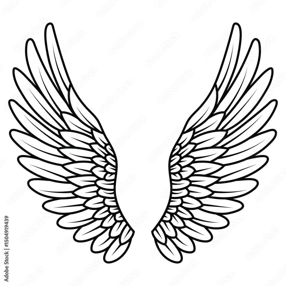 Fototapeta premium Eagle with wings vector illustration on white background.