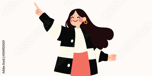A cheerful young woman with...