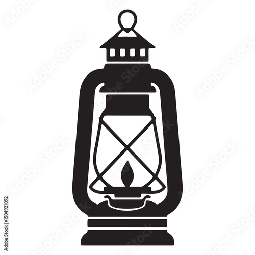 Lantern vector on a white background, vector lantern icon, silhouette lantern icon.