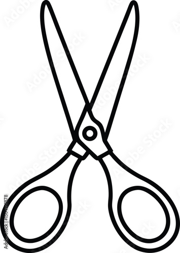 black scissors outline, cutting tool clip art preview