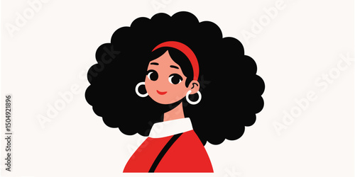 Stylish Afro-haired woman w...