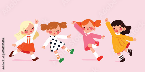 Playful depiction of four y...